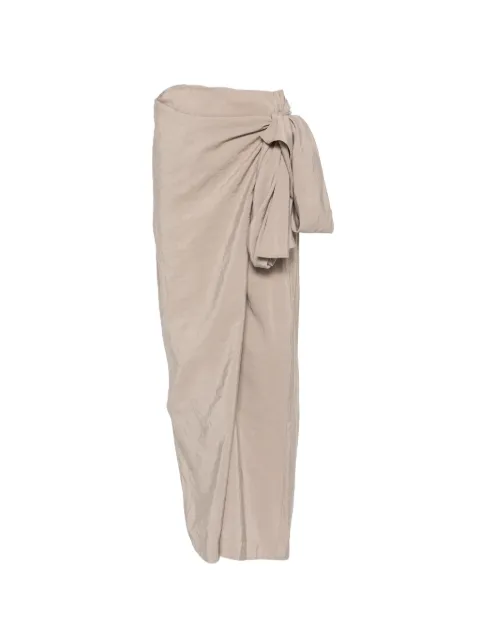 Su draped tie-fastening pants
