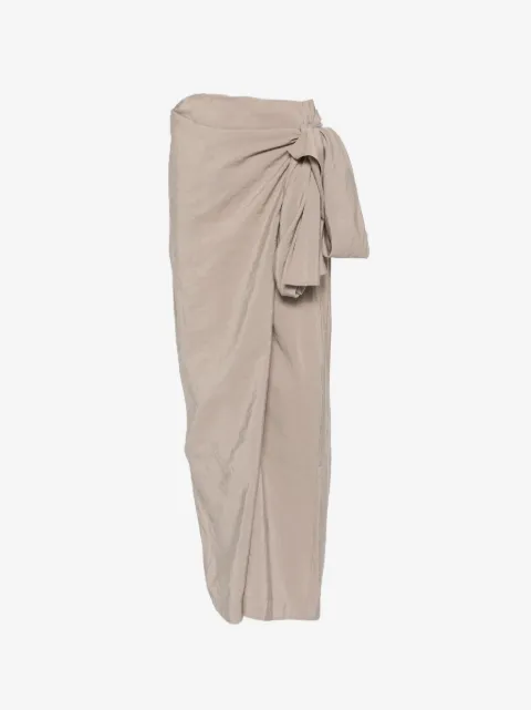 Su draped tie-fastening pants