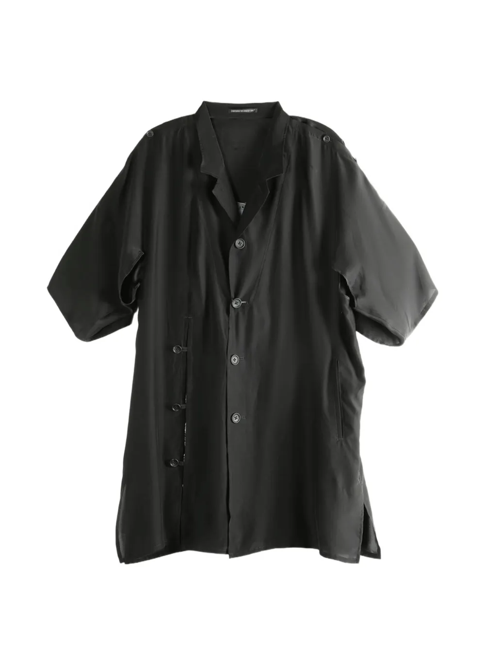 Yohji Yamamoto graphic-print silk shirt - Schwarz