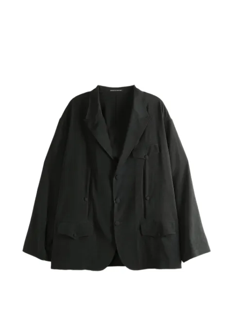 Yohji Yamamoto pleated flap-pocket coat