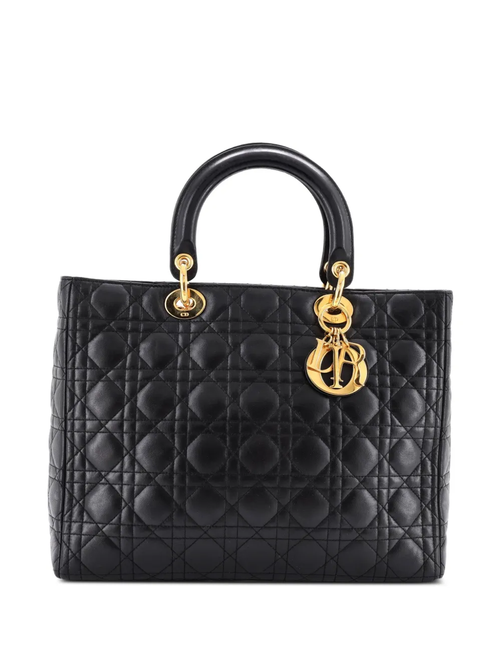 Christian Dior Pre-Owned Lady Dior Bag Cannage Quilt Lambskin Large tote bag - Schwarz