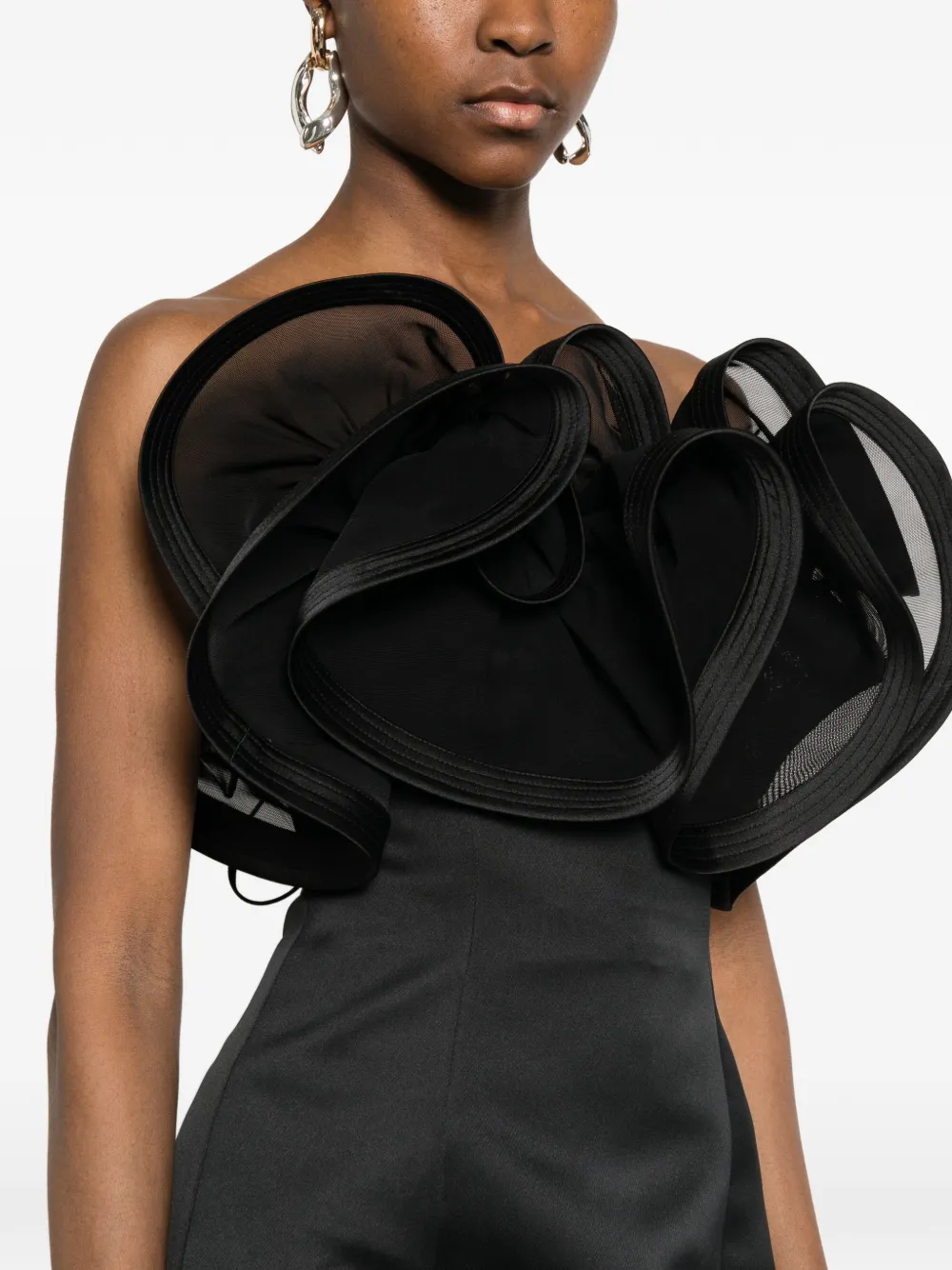 Elisabetta Franchi Jurk met ruches Zwart