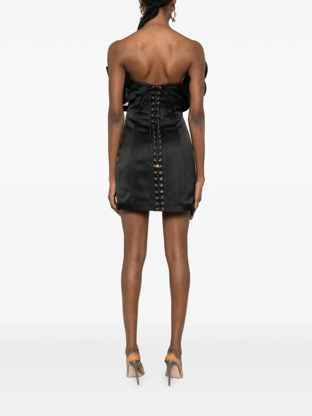 Elisabetta Franchi Jurk met ruches Zwart