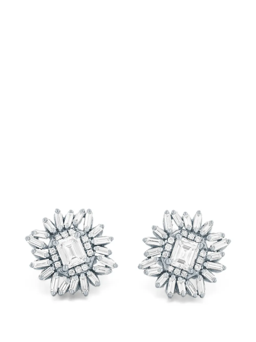 Suzanne Kalan diamond-embellishsment earrings - Argento