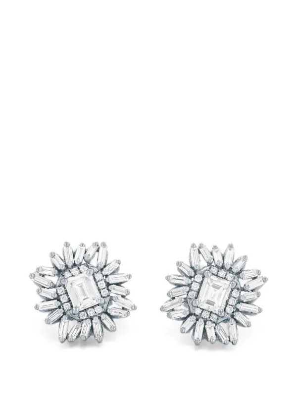 Suzanne Kalan Diamond-embellishsment Earrings in Silver