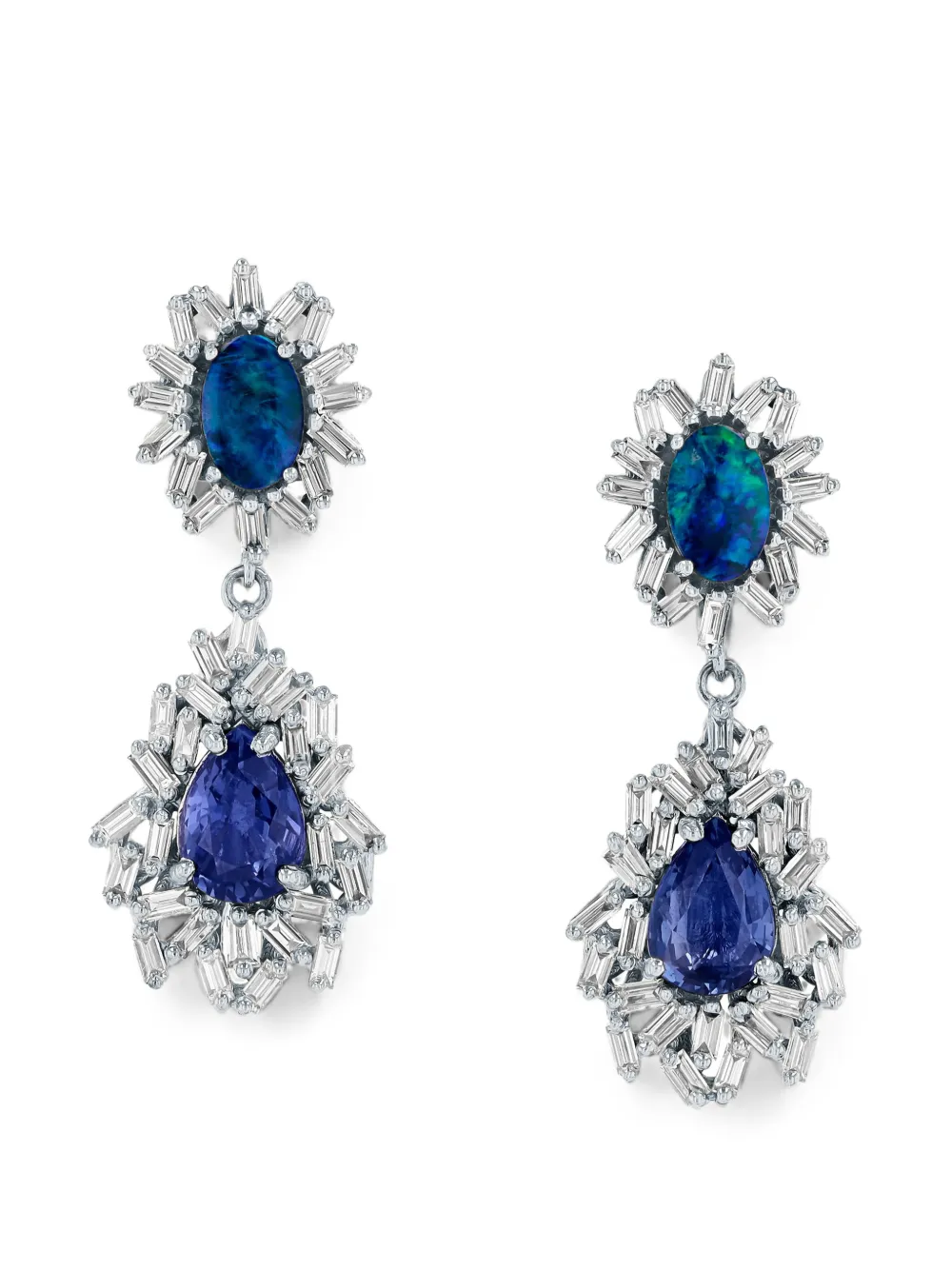 Suzanne Kalan opal and sapphire drop earrings - Silber