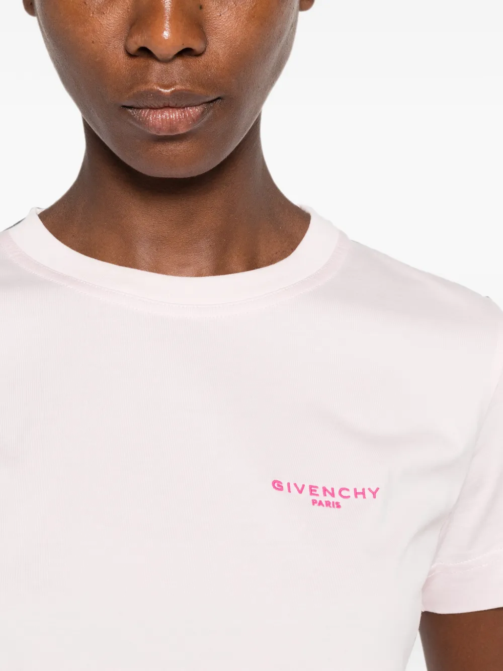 Givenchy Katoenen T-shirt met geborduurd logo Roze