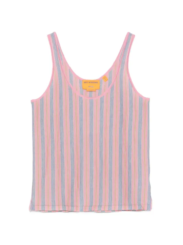 Guest In Residence Fine Stripe Tank Top in Pink