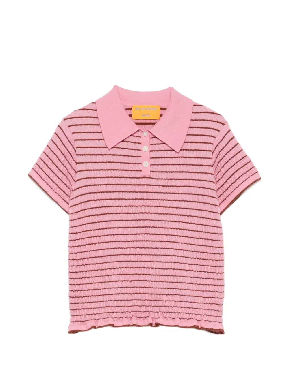Guest In Residence striped-pattern polo shirt - Rosa