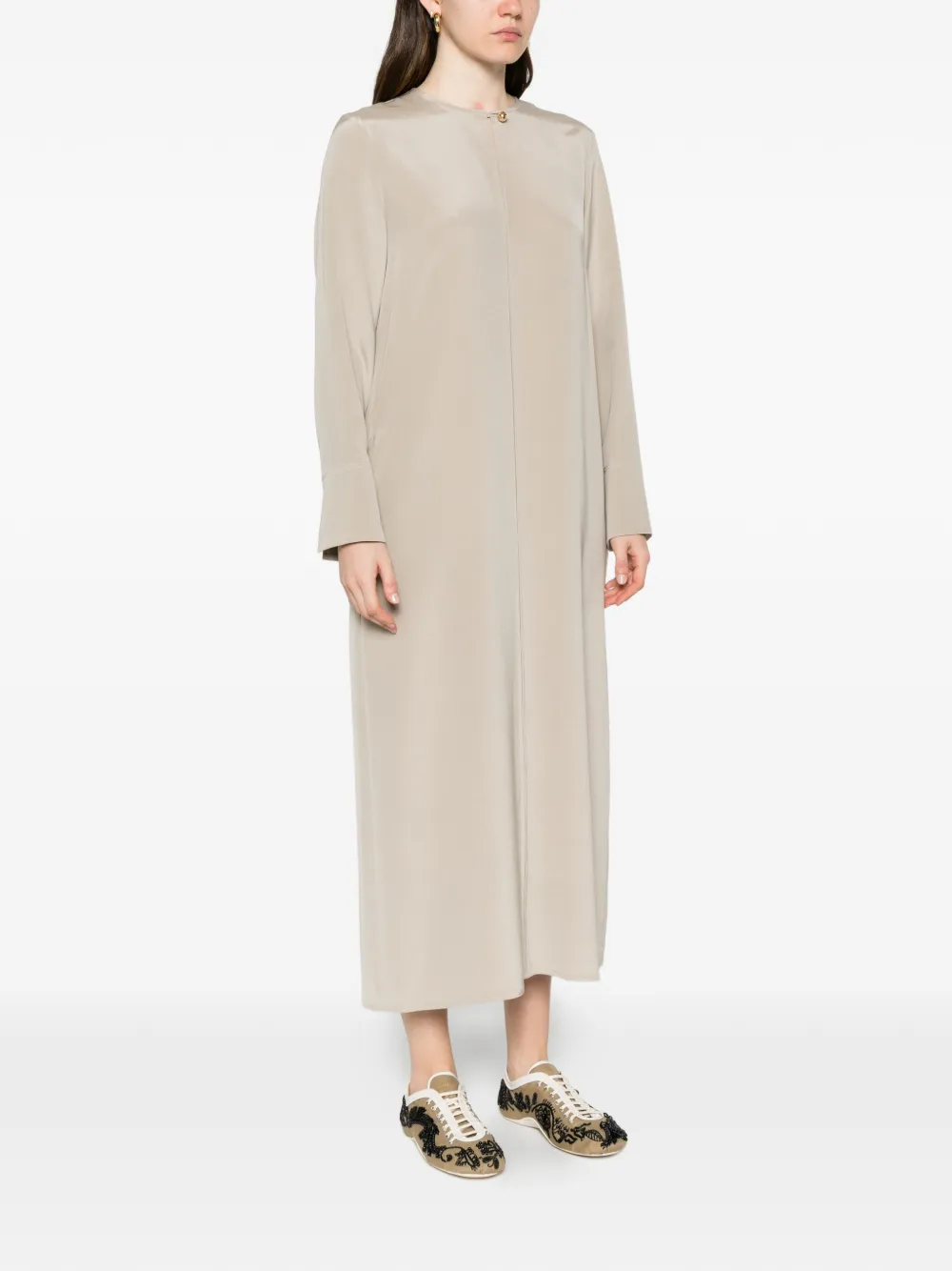 Max Mara Midi-jurk met keyhole Beige