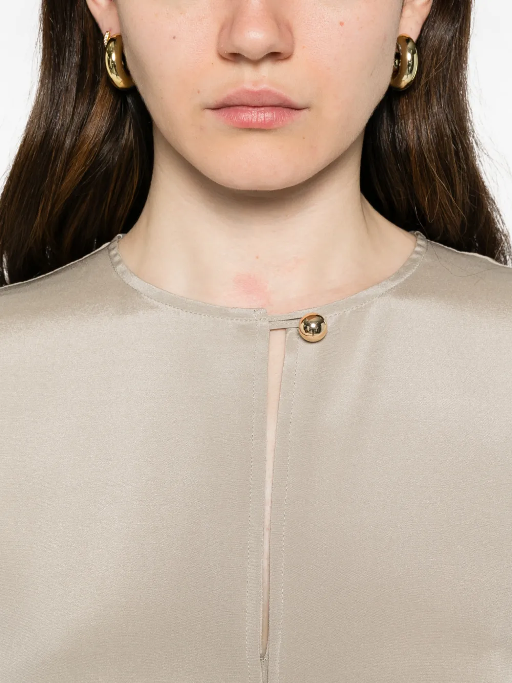 Max Mara Midi-jurk met keyhole Beige