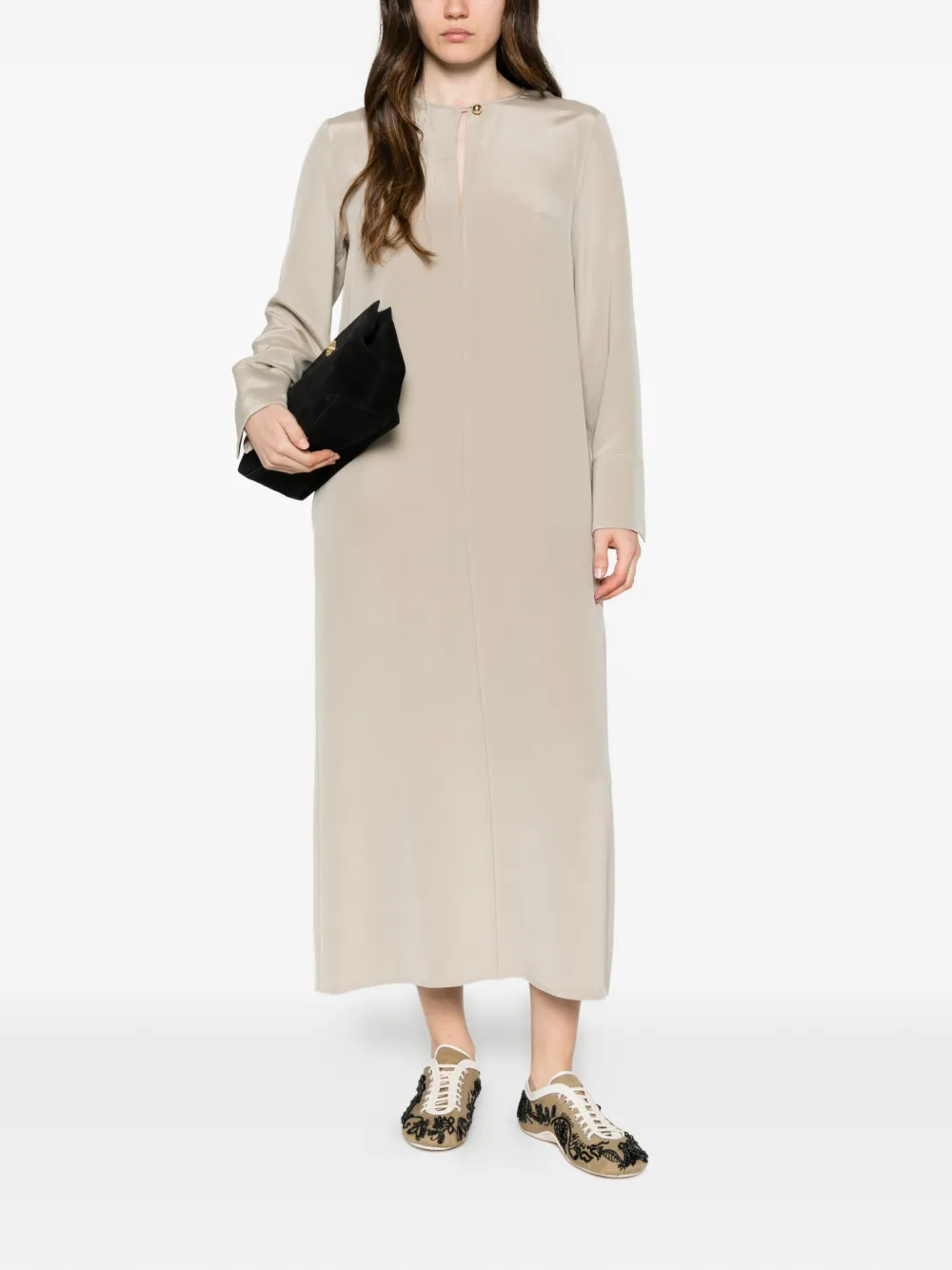 Max Mara Midi-jurk met keyhole Beige