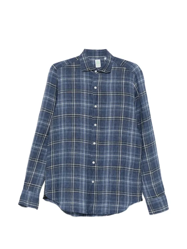 finamore dress shirts Finamore White Linen Mandarin Shirt