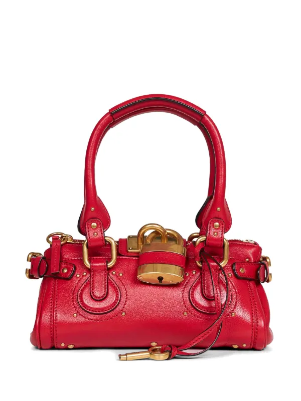 Chloé クロエPaddington パディントン RED Chloé Small Paddington Bag In Grained Leather | Red | FARFETCH