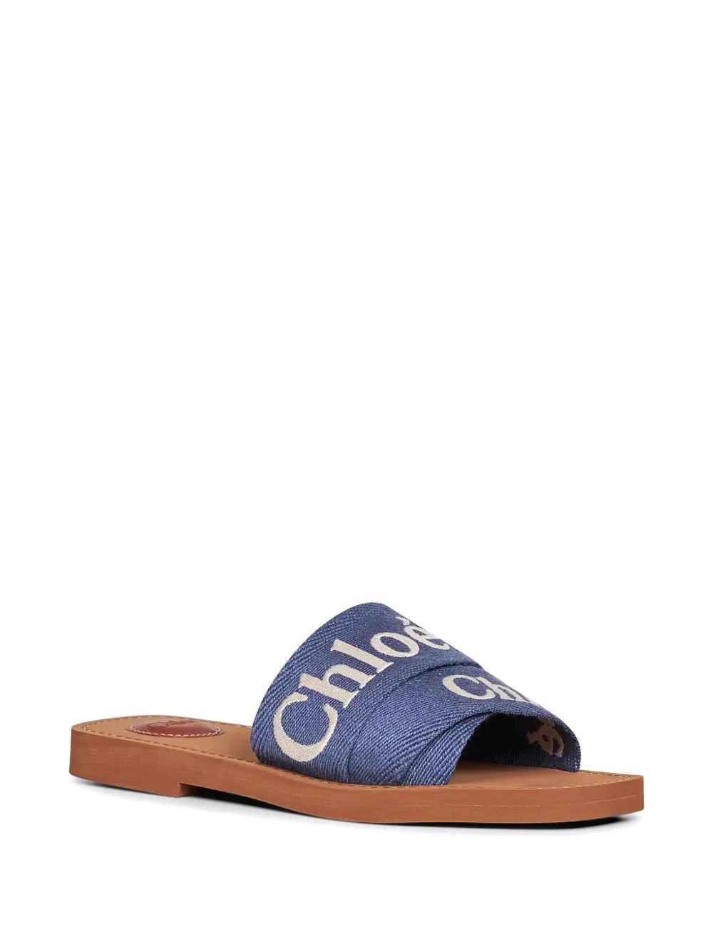 Chloé Woody sandalen met logoprint Blauw
