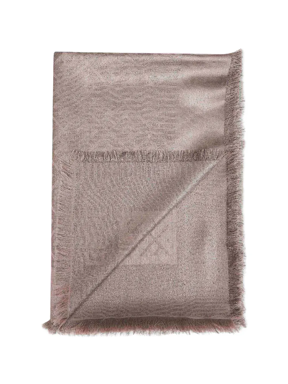  Fendi Frayed Jacquard Scarf - Pink 