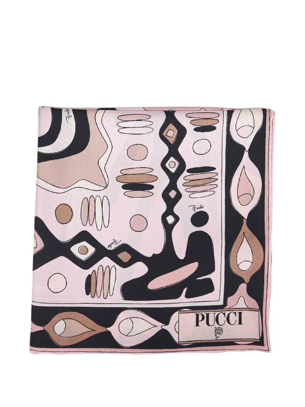PUCCI lettering striped silk scarf - Toni neutri