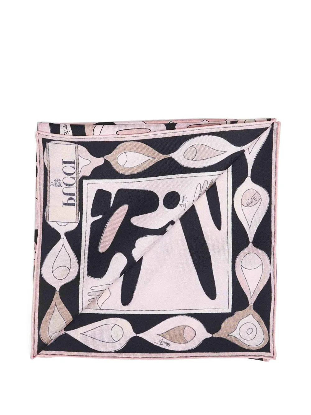  Pucci Lettering Striped Silk Scarf - Neutrals 