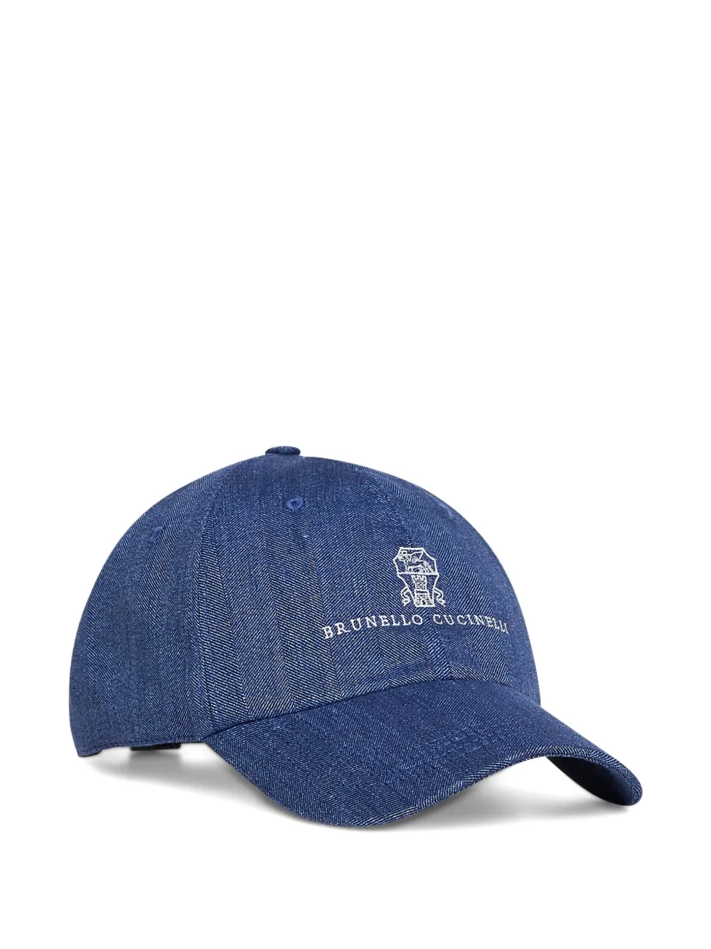  Brunello Cucinelli Embroidered Logo Crest Hat - Blue 