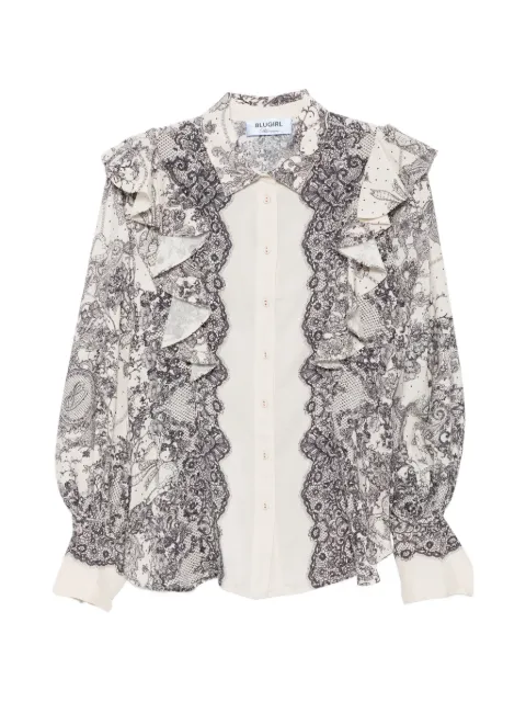 Blugirl lace-print shirt