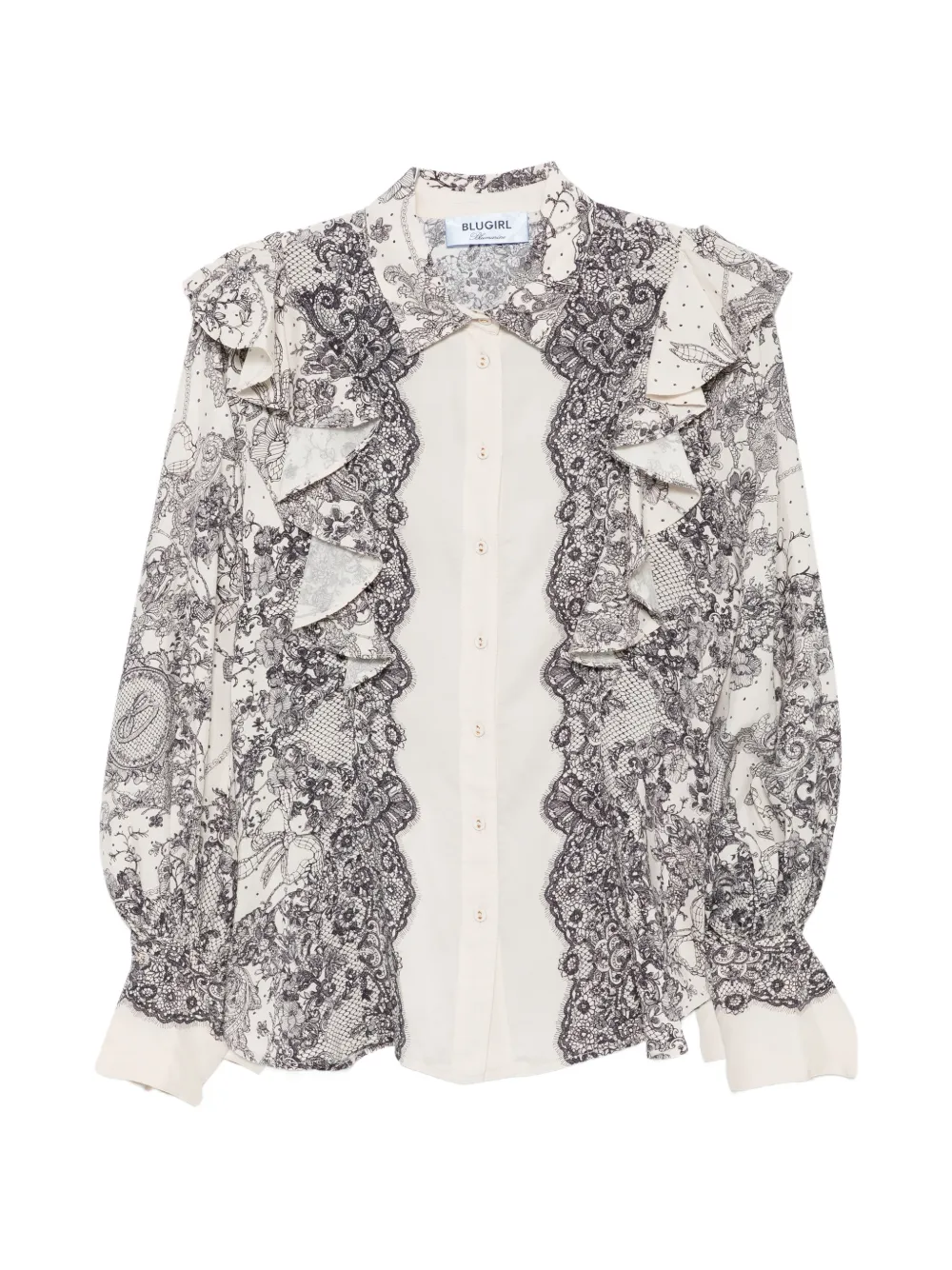 Blugirl lace-print shirt - Toni neutri