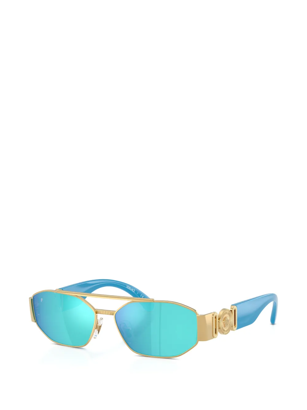 Versace Kids geometric-frame sunglasses - Oro