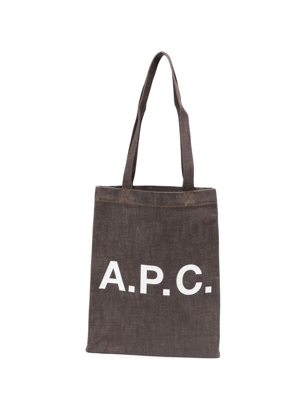 A.P.C. Borsa tote Lou con logo - Marrone
