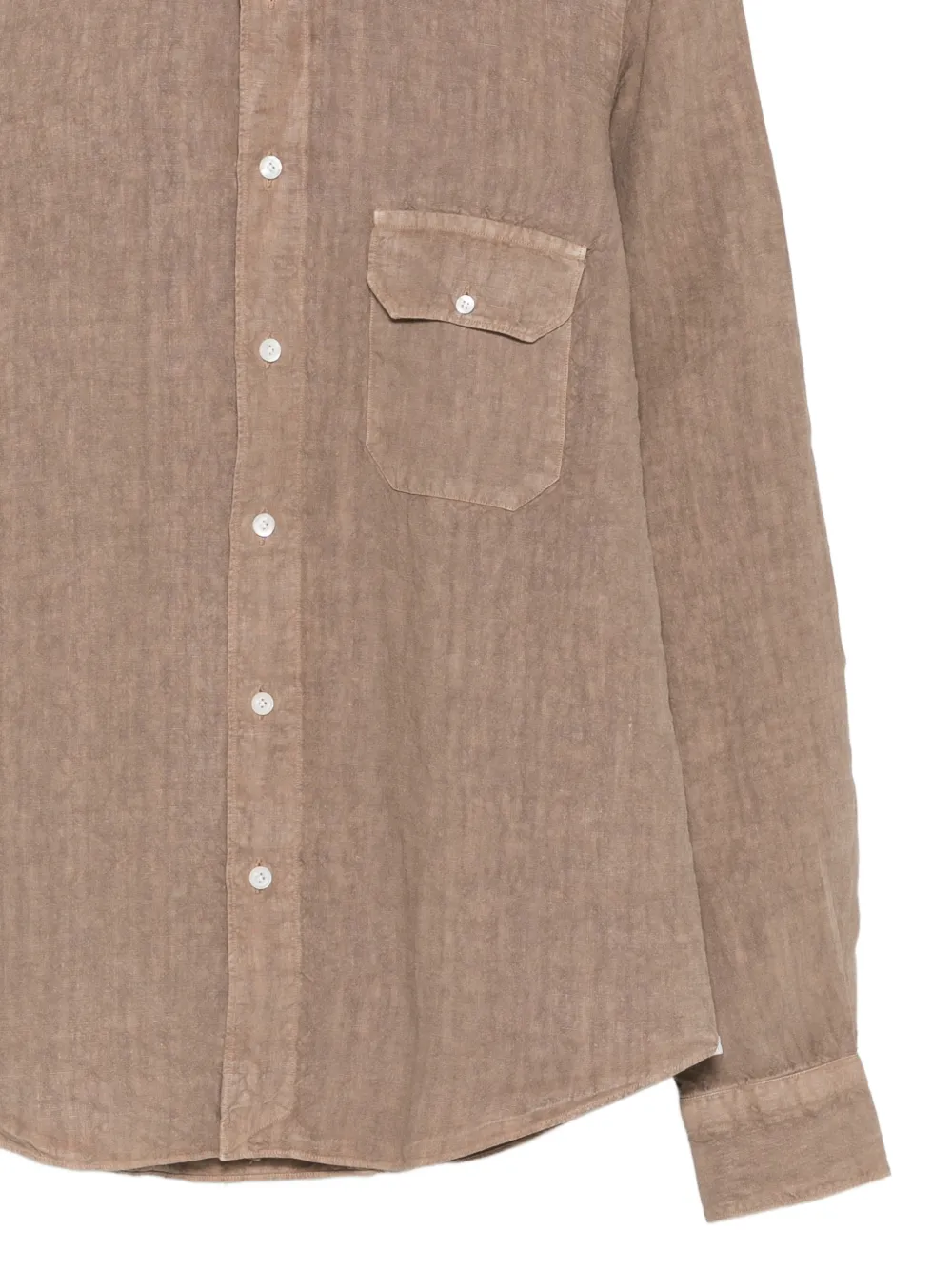 Finamore 1925 Napoli Overhemd met klepzak Beige