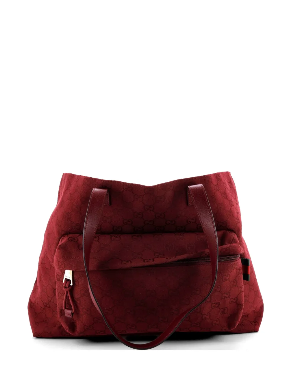 Gucci Pre-Owned Front Pocket Debossed Logo GG Canvas Large tote bag - Rosso