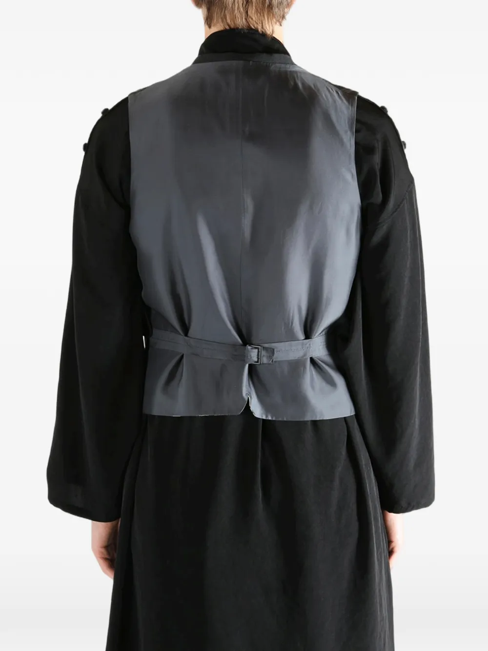 Yohji Yamamoto Gilet met krijtstreep Zwart