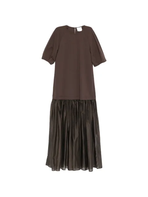 Su gathered-skirt panelled maxi dress
