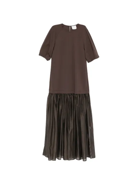 Su gathered-skirt panelled maxi dress