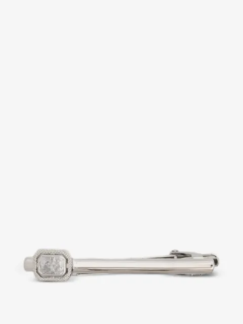 Tateossian Halo Rectangular crystal-embellished tie clip
