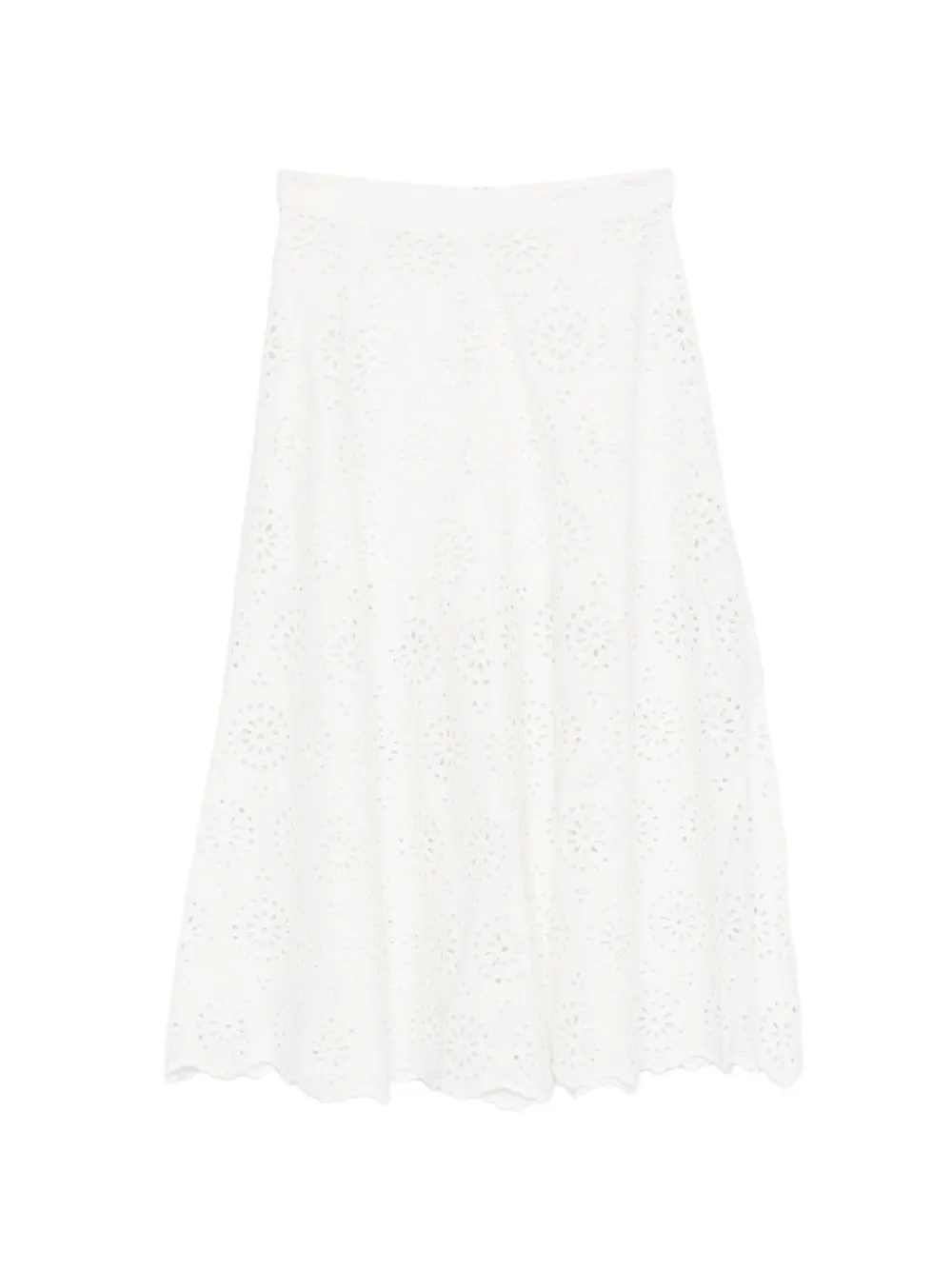 FRAME Solstice embroidered midi skirt - Bianco