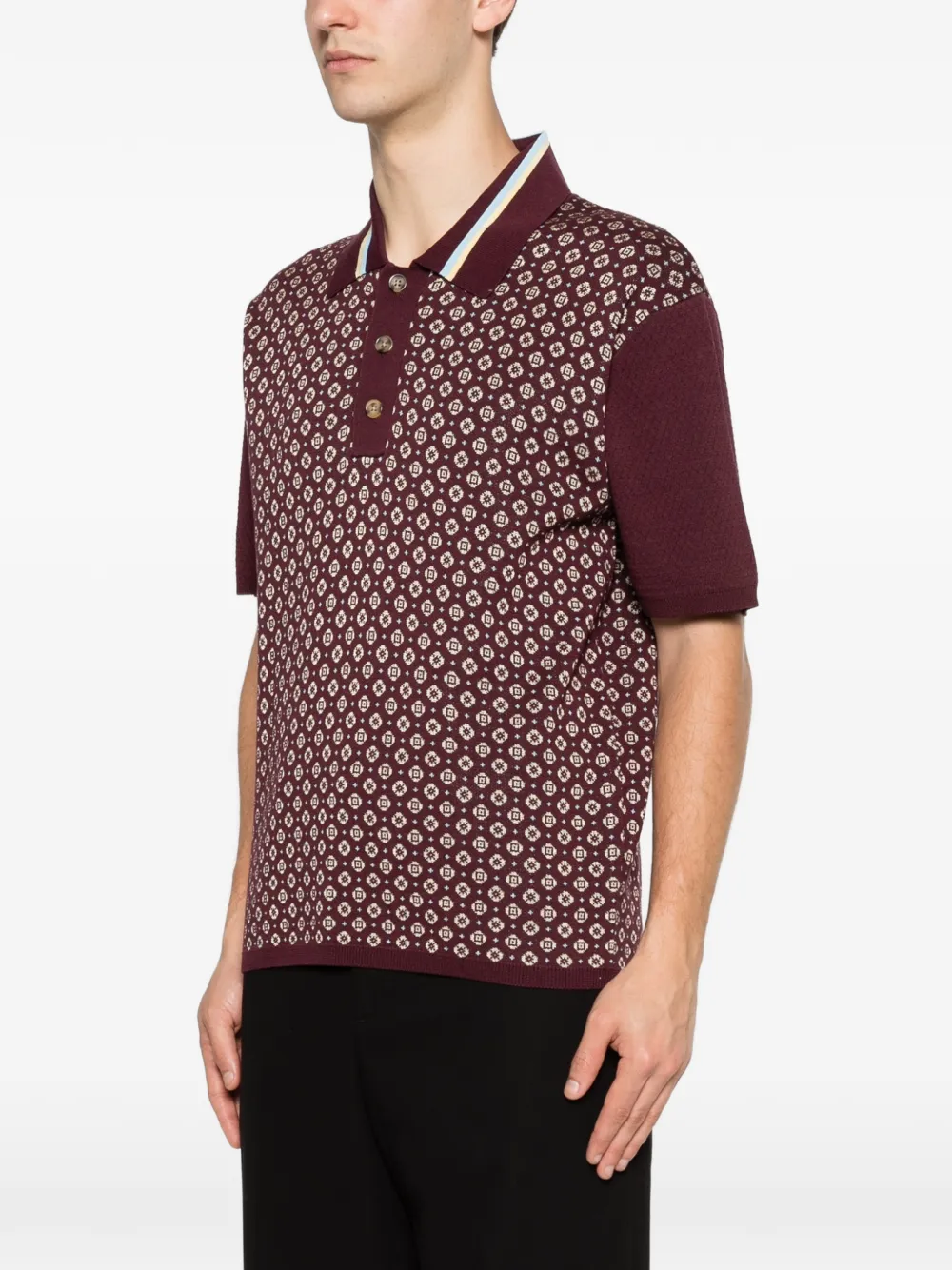 Drôle De Monsieur Poloshirt met patroon Rood