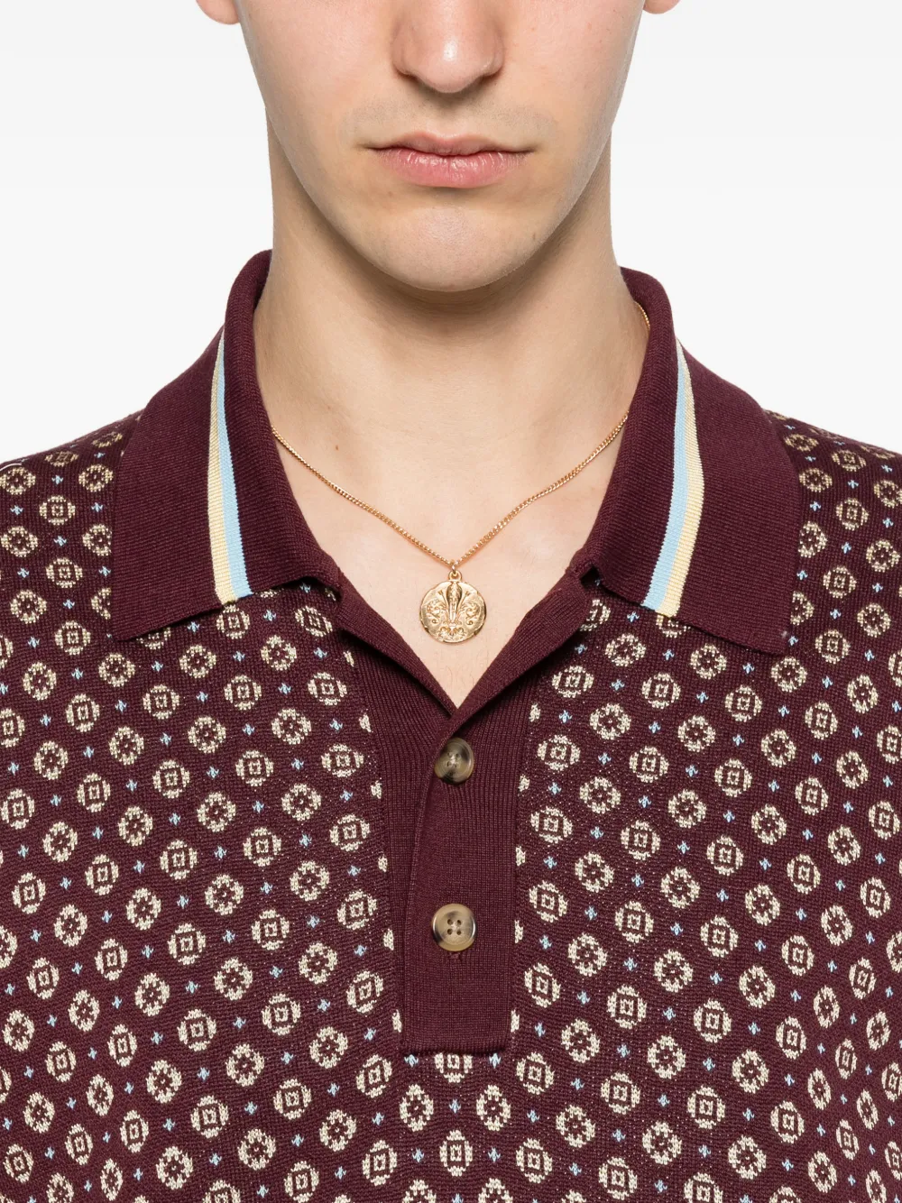 Drôle De Monsieur Poloshirt met patroon Rood