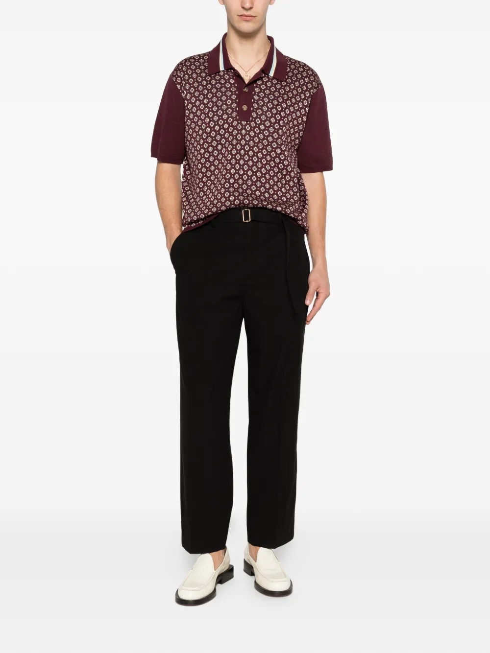 Drôle De Monsieur Poloshirt met patroon Rood