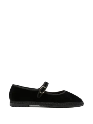 FLABELUS Antonia Velvet Ballet Flats | Black | FARFETCH AO