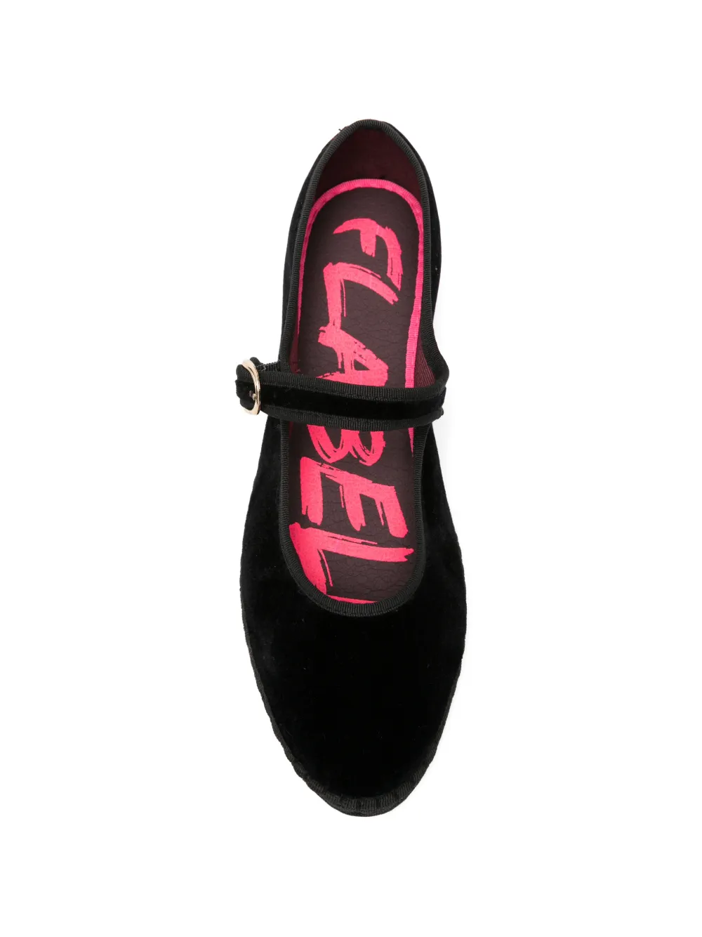 FLABELUS Antonia fluwelen ballerina's Zwart