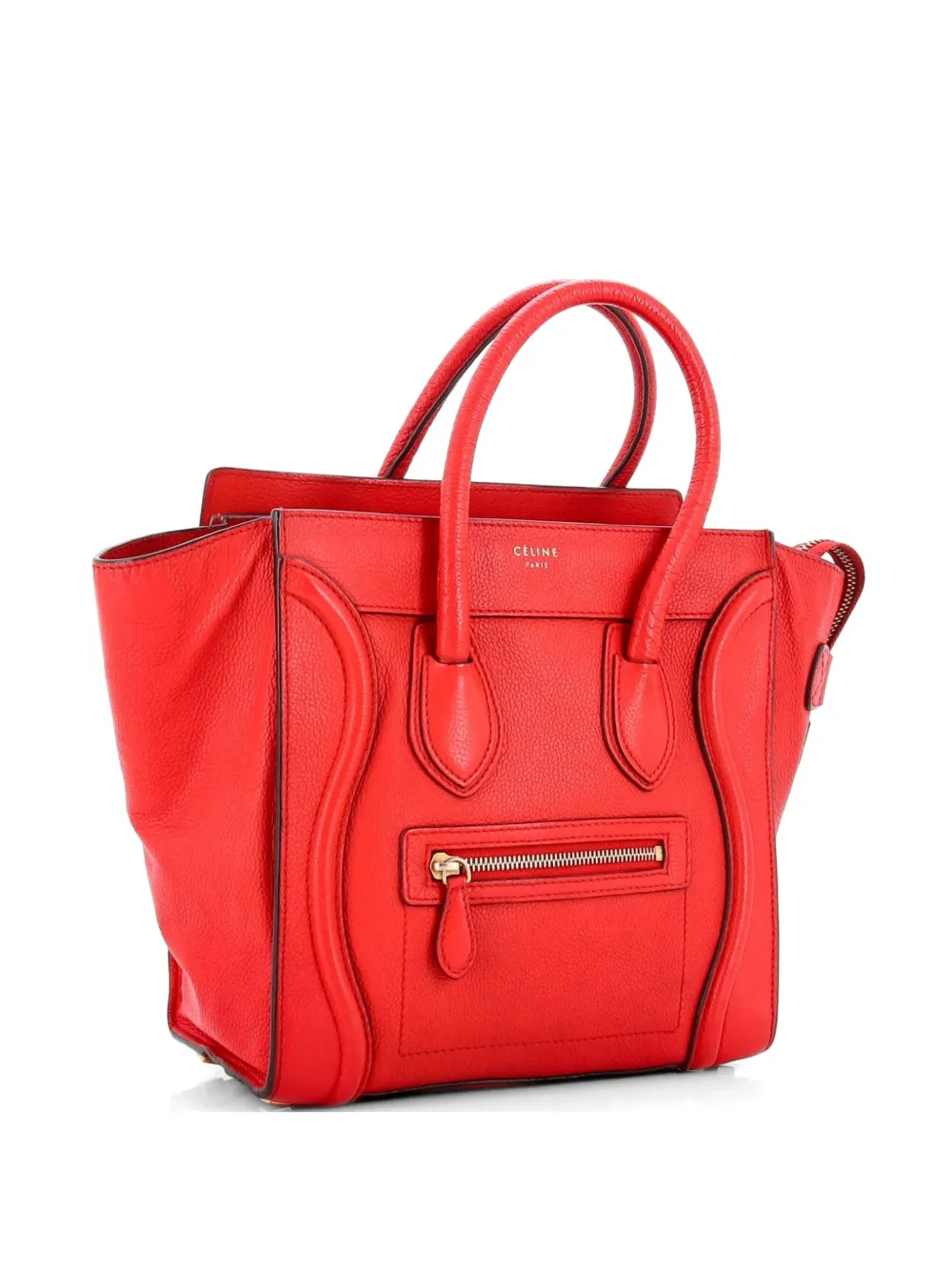 Celine Pre-Owned Luggage Bag Grainy Leather Micro tote bag - Rosso