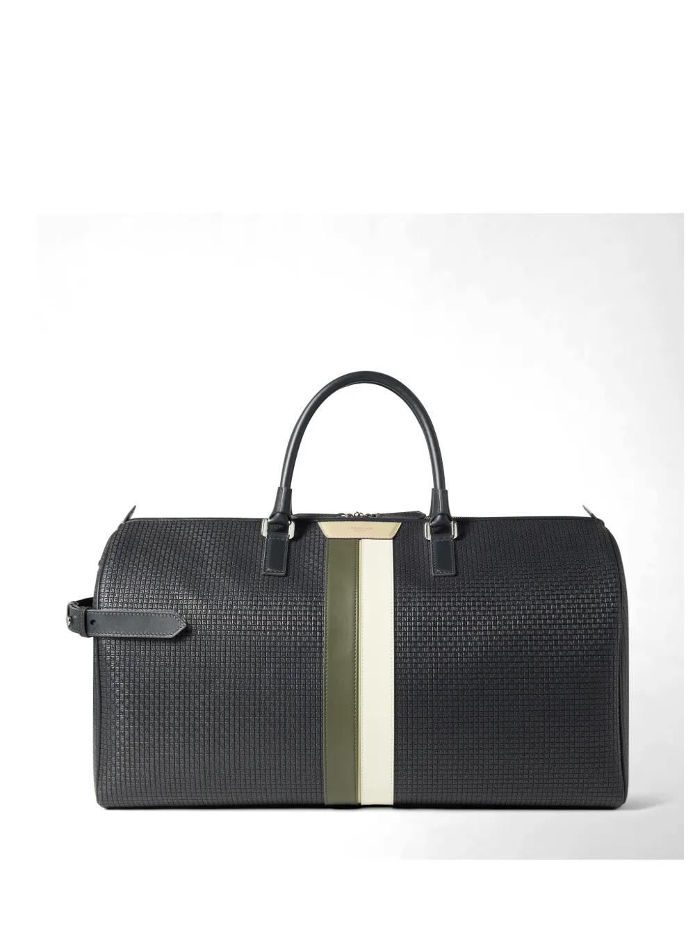  Serapian Striped Leather Holdall - Grey 