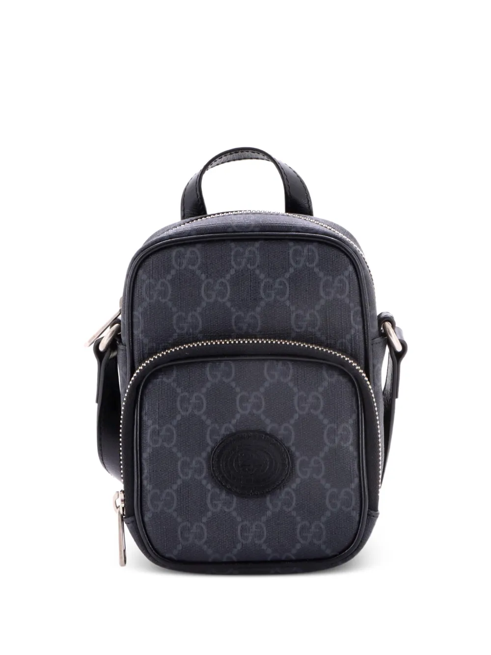 Gucci Pre-Owned Interlocking G Patch Top Handle GG Coated Canvas Mini crossbody bag - Nero