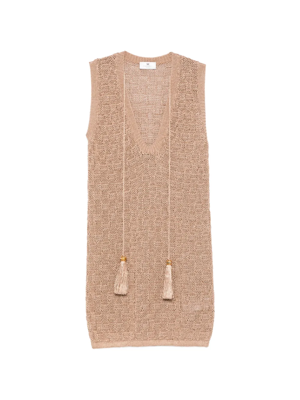 Elisabetta Franchi V-neck mini dress - Toni neutri