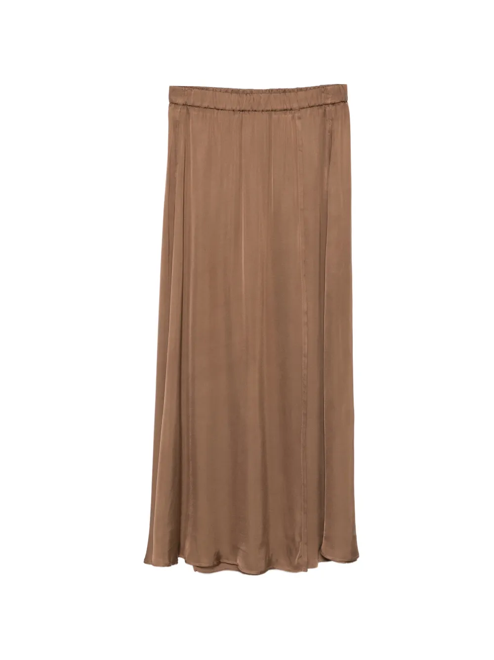 Diega Elasticated-waistband Satin-finish Maxi Skirt In Brown