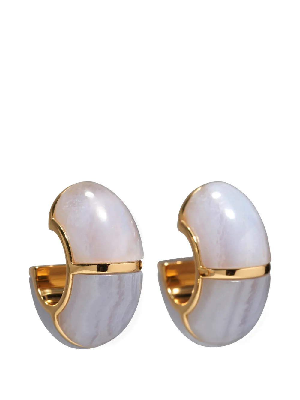 Lizzie Fortunato Zellige agate hoop earrings - Oro