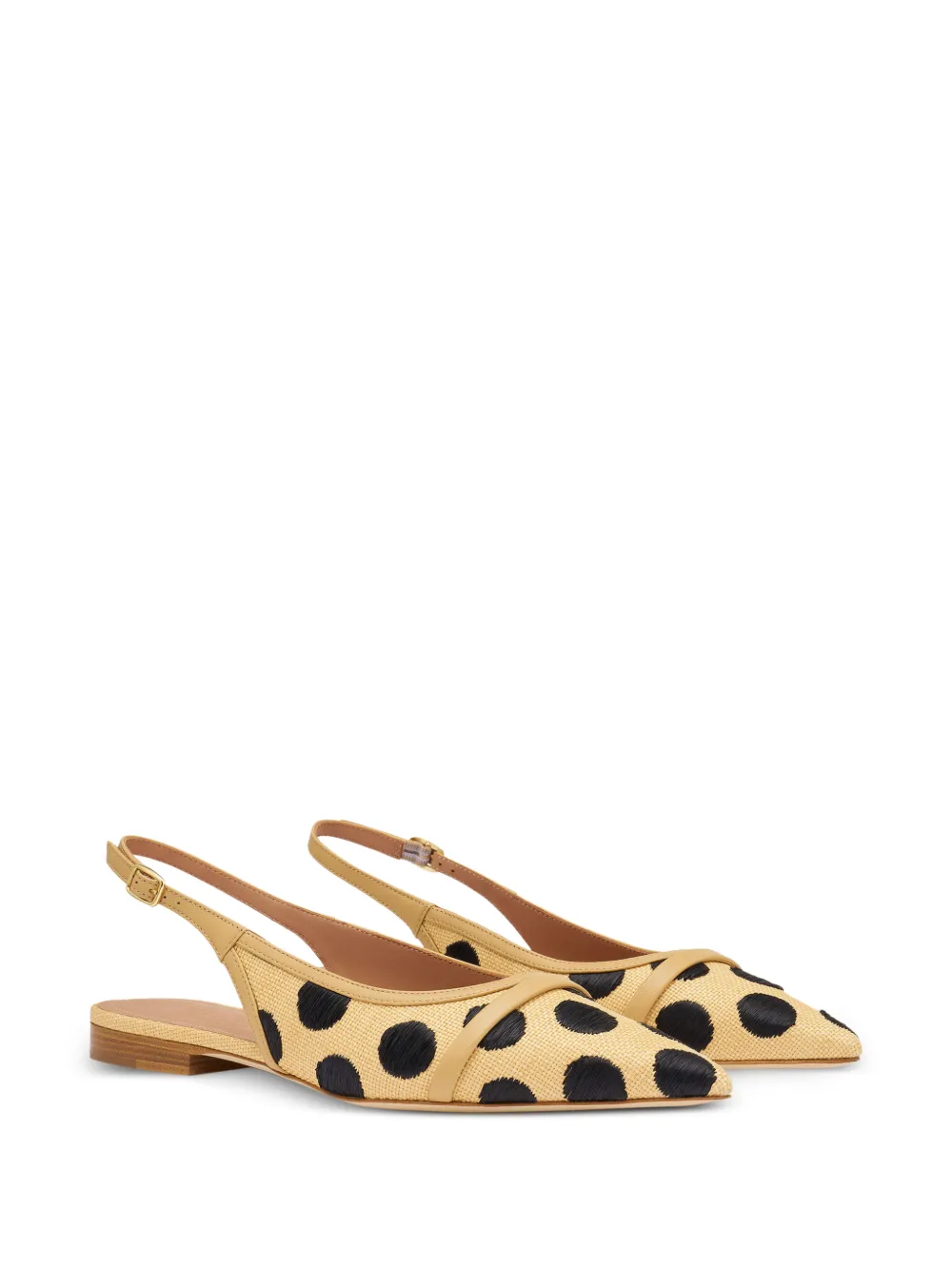 Malone Souliers Jama polka-dot flat pumps Beige