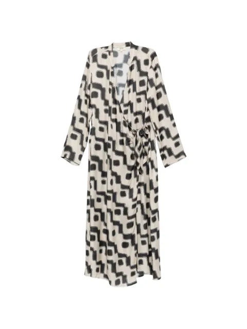 Diega Rossana geometric-print wrap midi dress