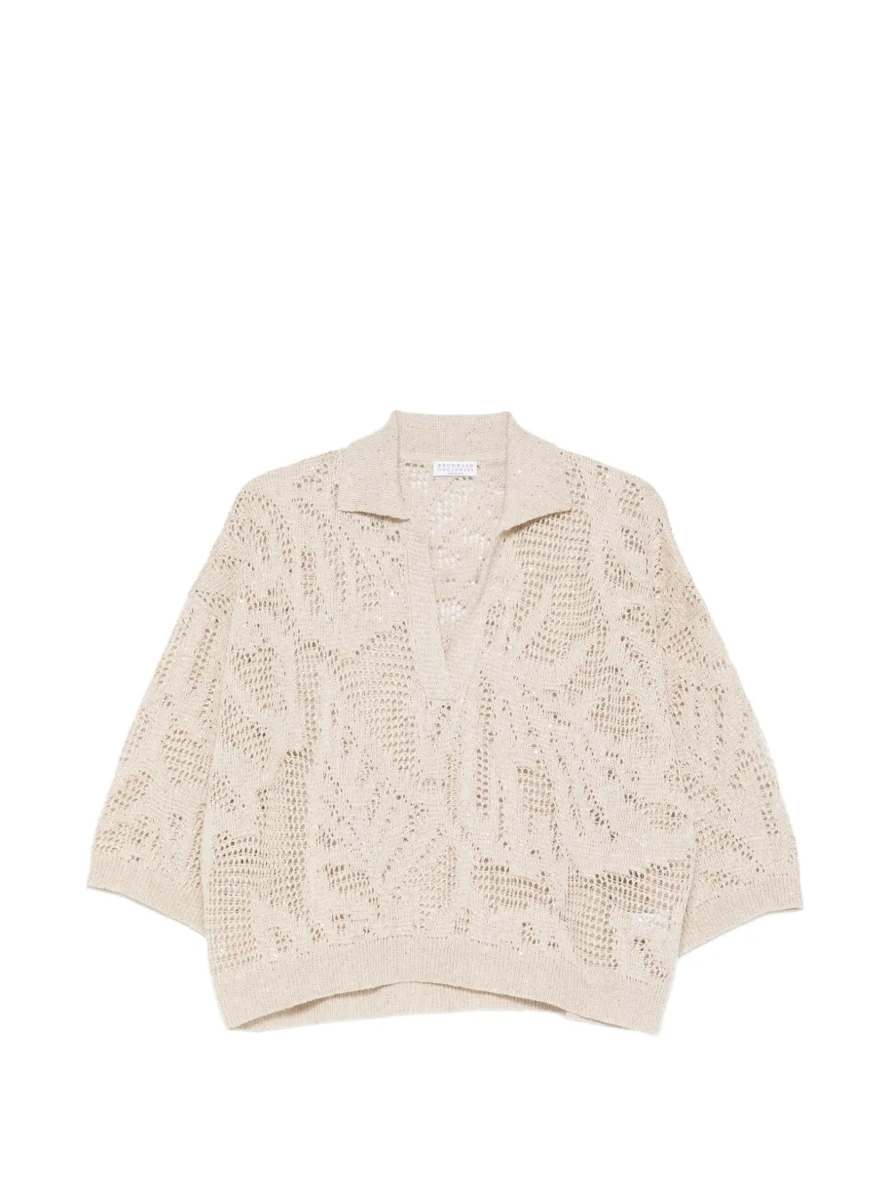 Brunello Cucinelli Openwork Sweater In Brown
