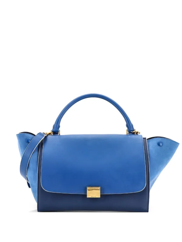 Celine Pre-owned Trapeze Bag Leather Medium Satchel in Blue