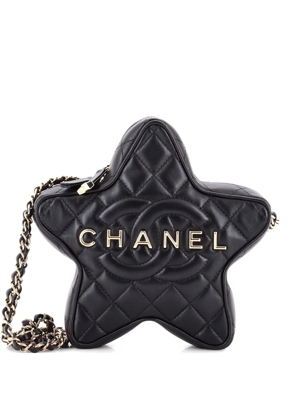 CHANEL Pre-Owned CC Walk of Fame Star Bag Quilted Lambskin crossbody bag - Nero